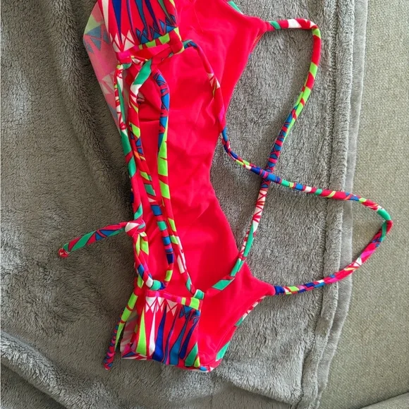 MARA HOFFMAN Colorful Geometric Bikini Top